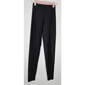 American Apparel Womens Leggings Small Black Shiny Elastic Waist Pull On Dance